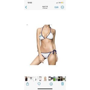 Corona string bikini Y2K White with Logo XL